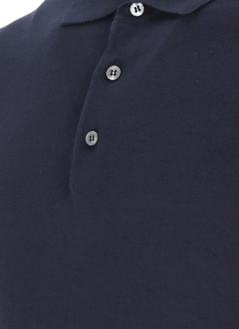 Lardini Blue Cotton Three Buttons Polo Shirt
