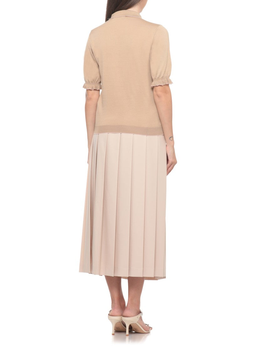 Fabiana Filippi V-Neck Silk-Cotton Short-Sleeved Top