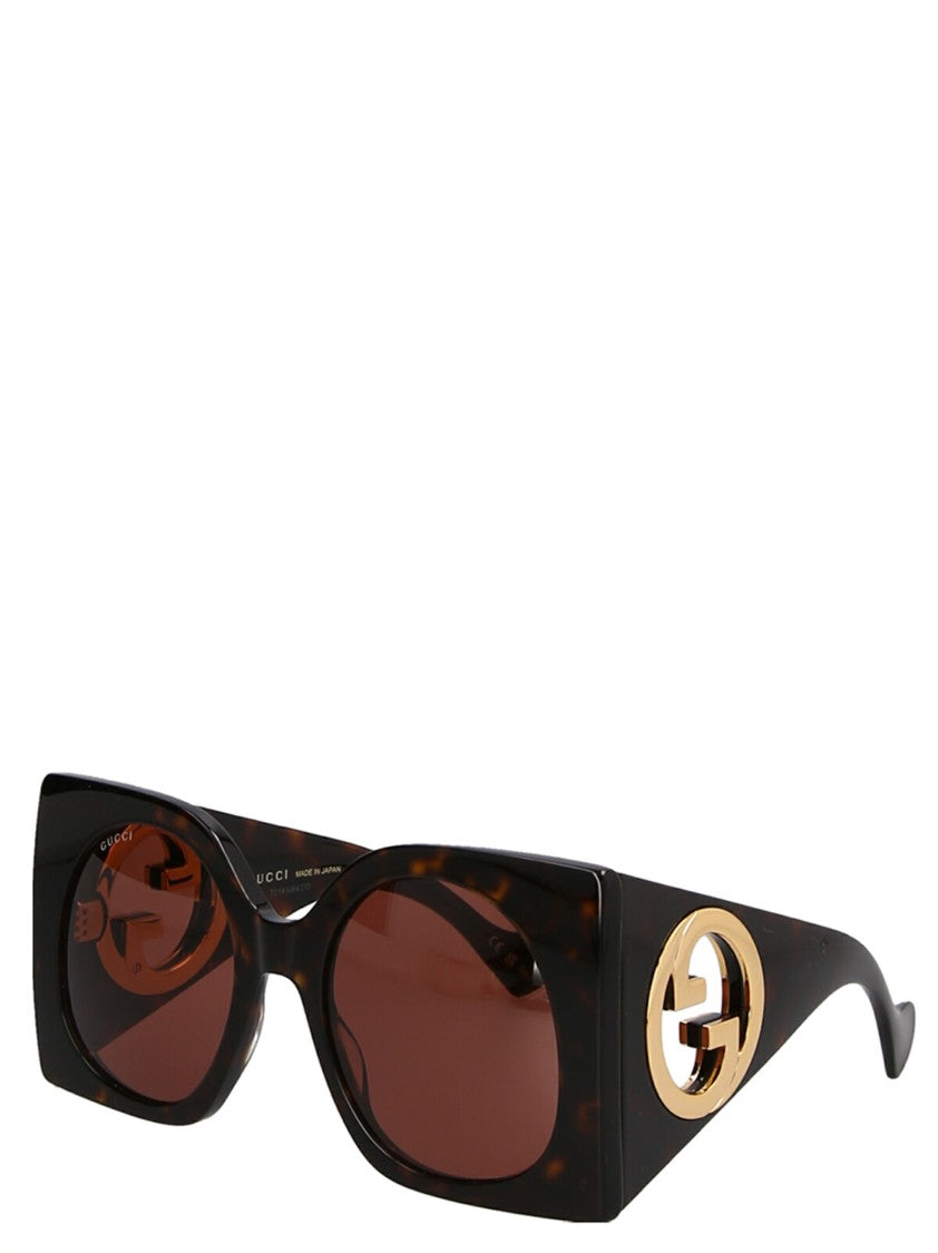 Gucci Brown Acetate Frame Square Sunglasses