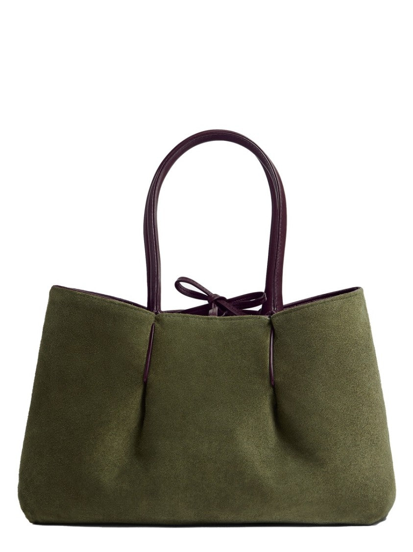 Bottega Veneta Reversible Olive Suede And Dark Brown Leather Tote