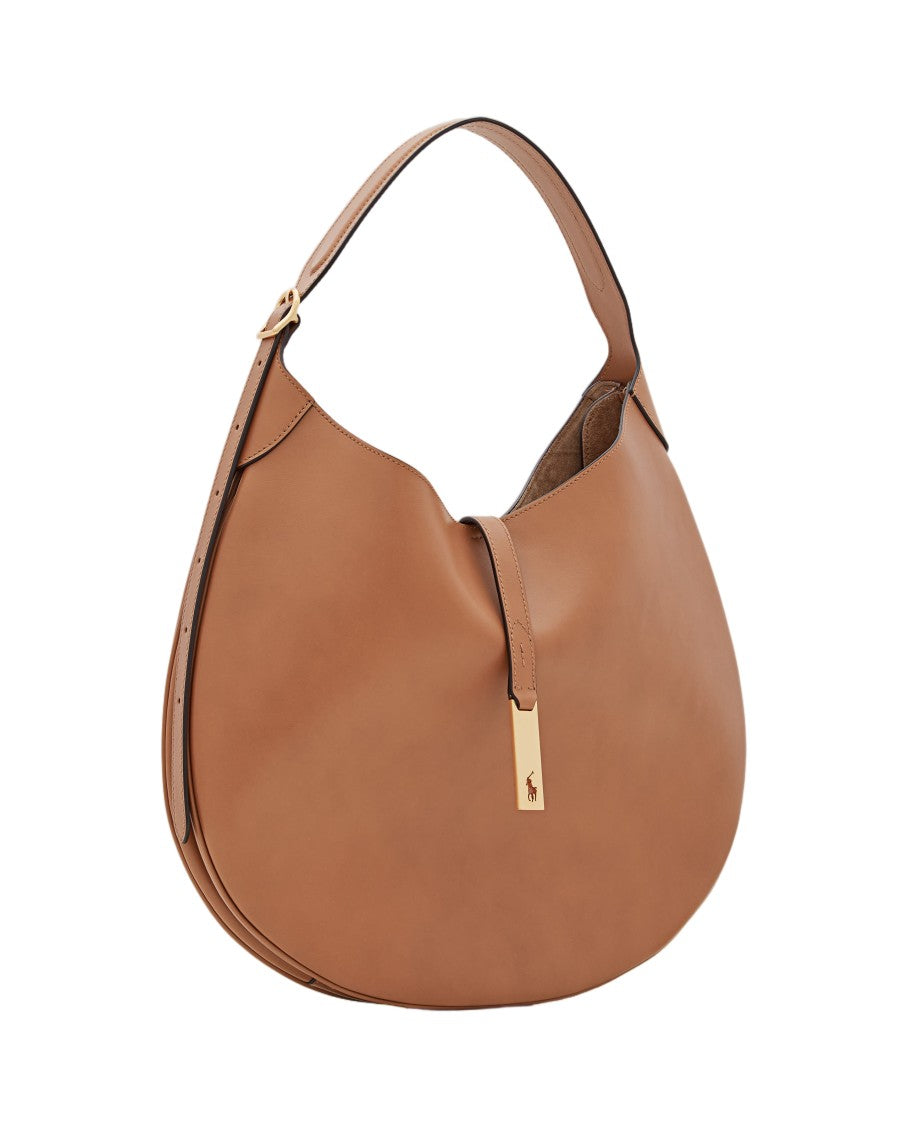 Polo Ralph Lauren Medium Hobo Shoulder Bag With Gold-Tone Logo And Partitioned Design