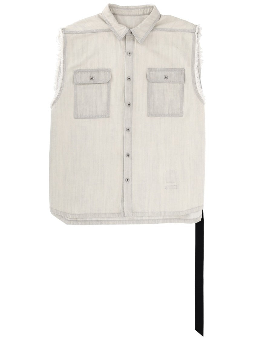 Drkshdw By Rick Owens Sl Tommy Sleeveless Frayed Jacket