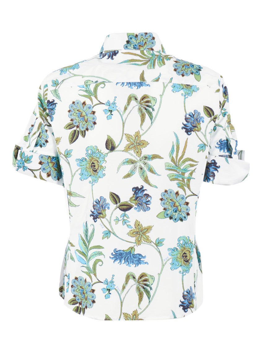 Fay Floral Print Short Sleeve Casual Shirt