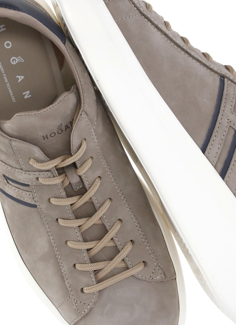 Hogan Beige Suede Low-Top Sneakers