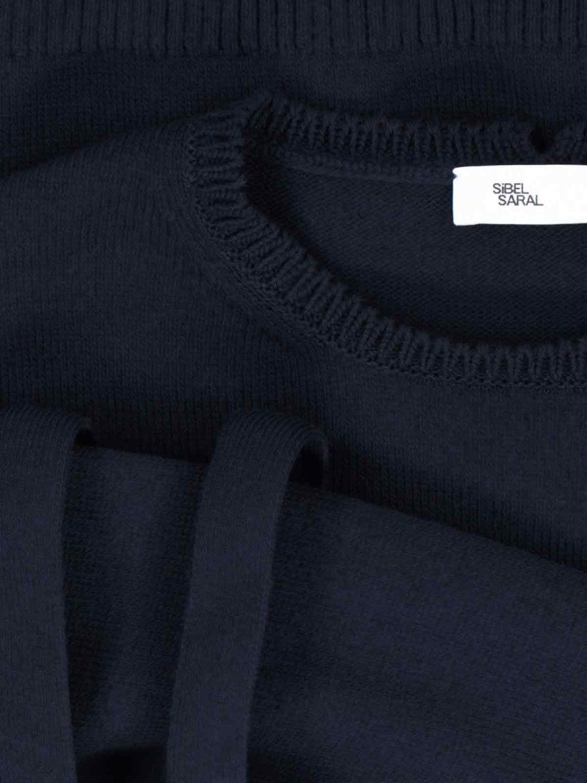 Sibel Saral Double Strap Detail Sweater With Cropped Fit And Ribbed Cuffs