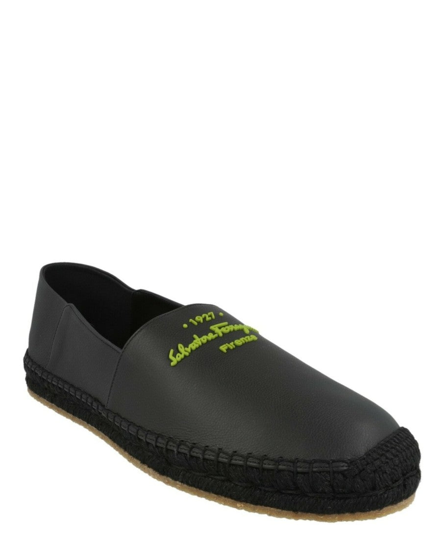 Ferragamo Gus Leather Espadrilles