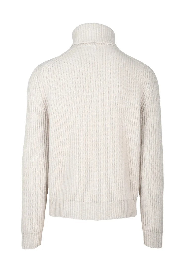 Malo High Neck Cashmere Sweater - White