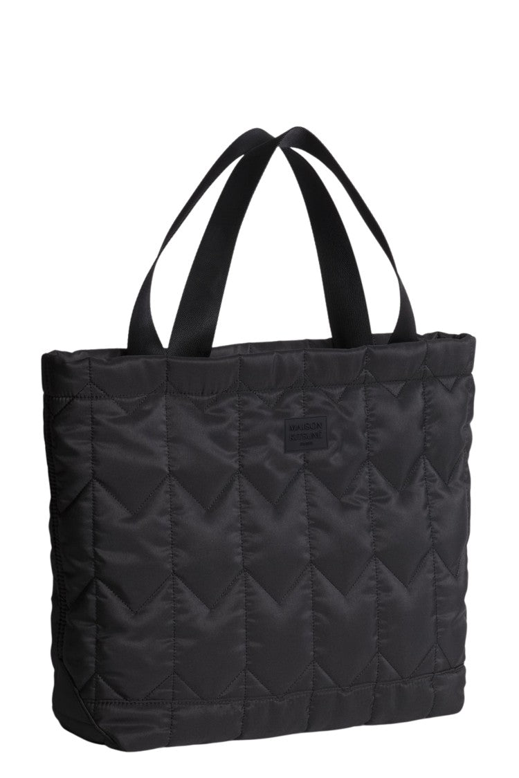 Maison Kitsuné Chevron Quilted Large Tote With Dual Handles And Zip Closure
