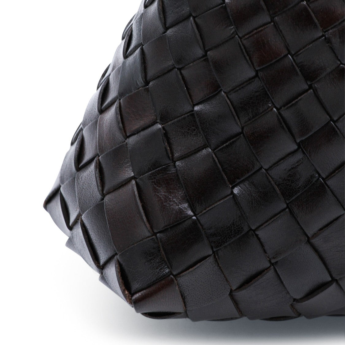 Dragon Diffusion Knitted Dark Brown Leather Rosanna Shoulder Bag