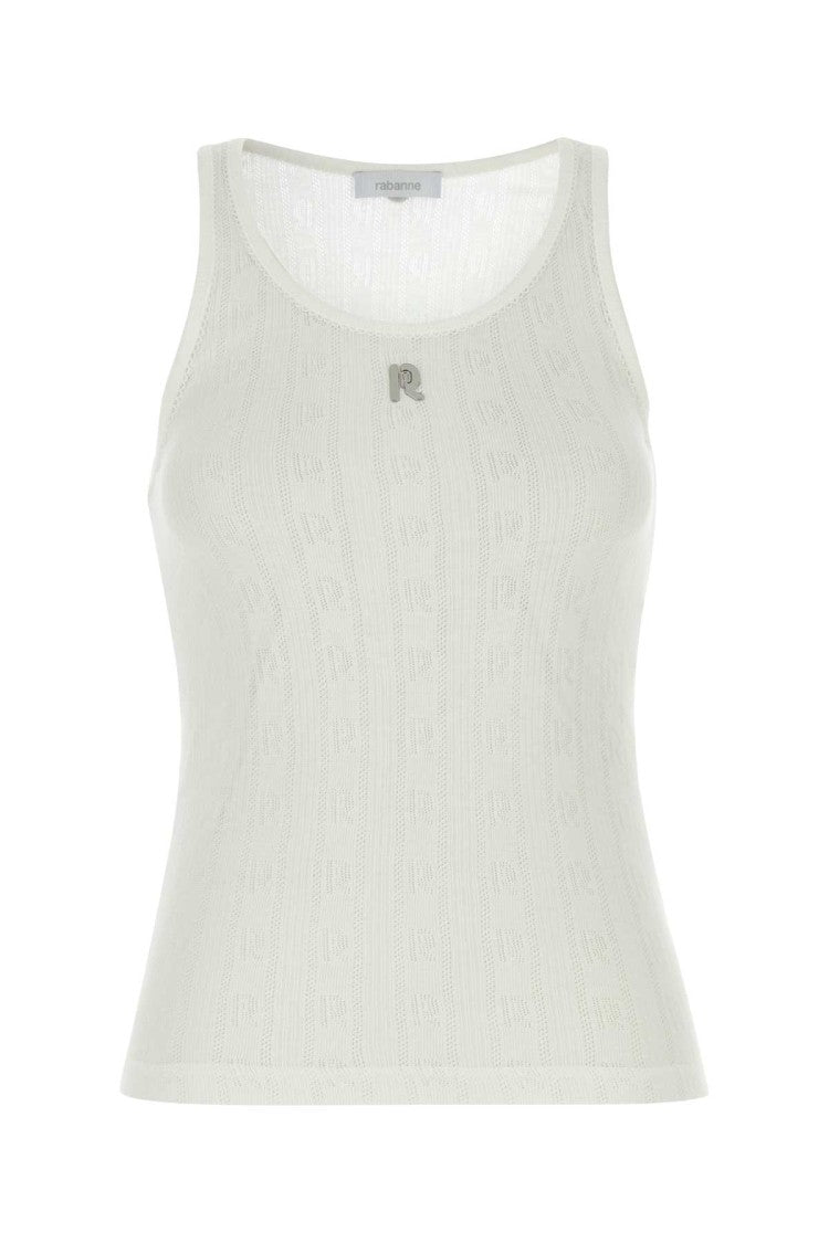Paco Rabanne White Cotton Tank Top