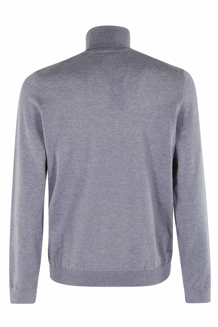 Boss Musso P Grey High-Collar Virgin Wool Sweater