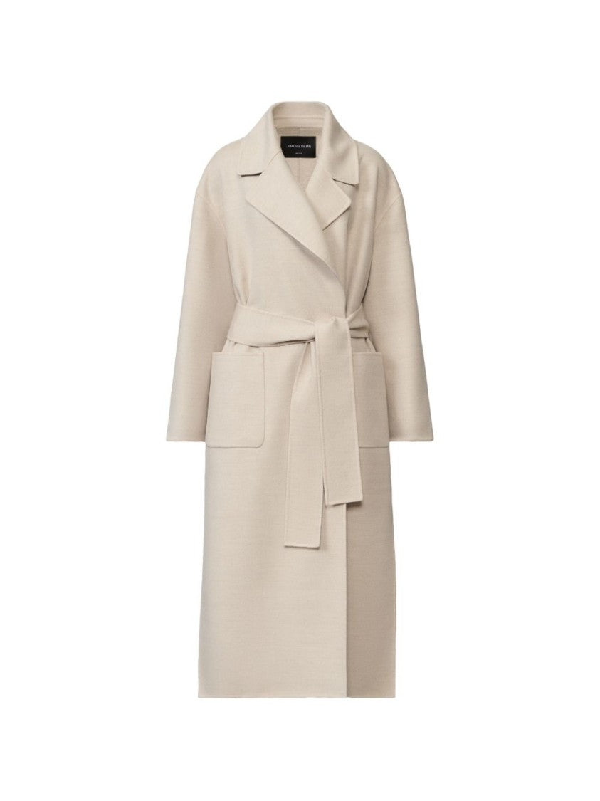 Fabiana Filippi Relaxed-Fit Textured Wool Belted Long Coat