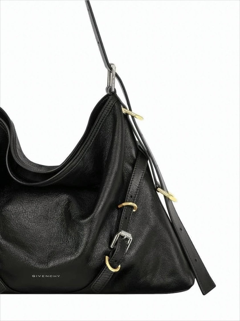 Givenchy Crescent Black Calf Leather Shoulder Bag