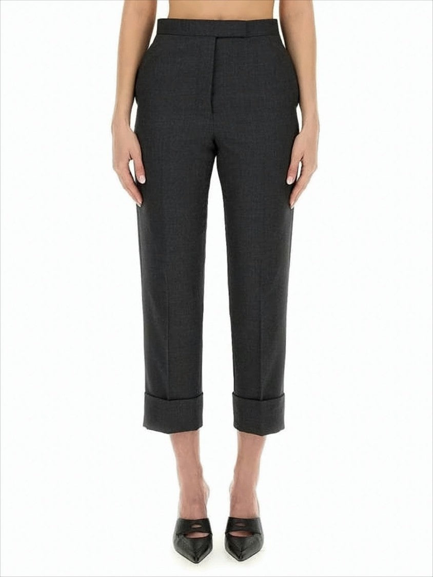 Thom Browne Tailored Cropped Suit Pants With Cuffed Hem And Refined Details