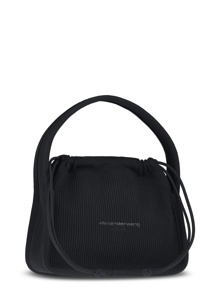 Alexander Wang Ribbed Texture Round Small Bag With Drawstring Closure