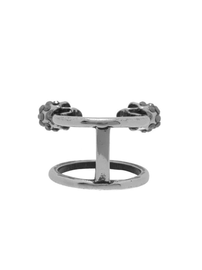 Alexander Mcqueen Double Skull Thin Ring