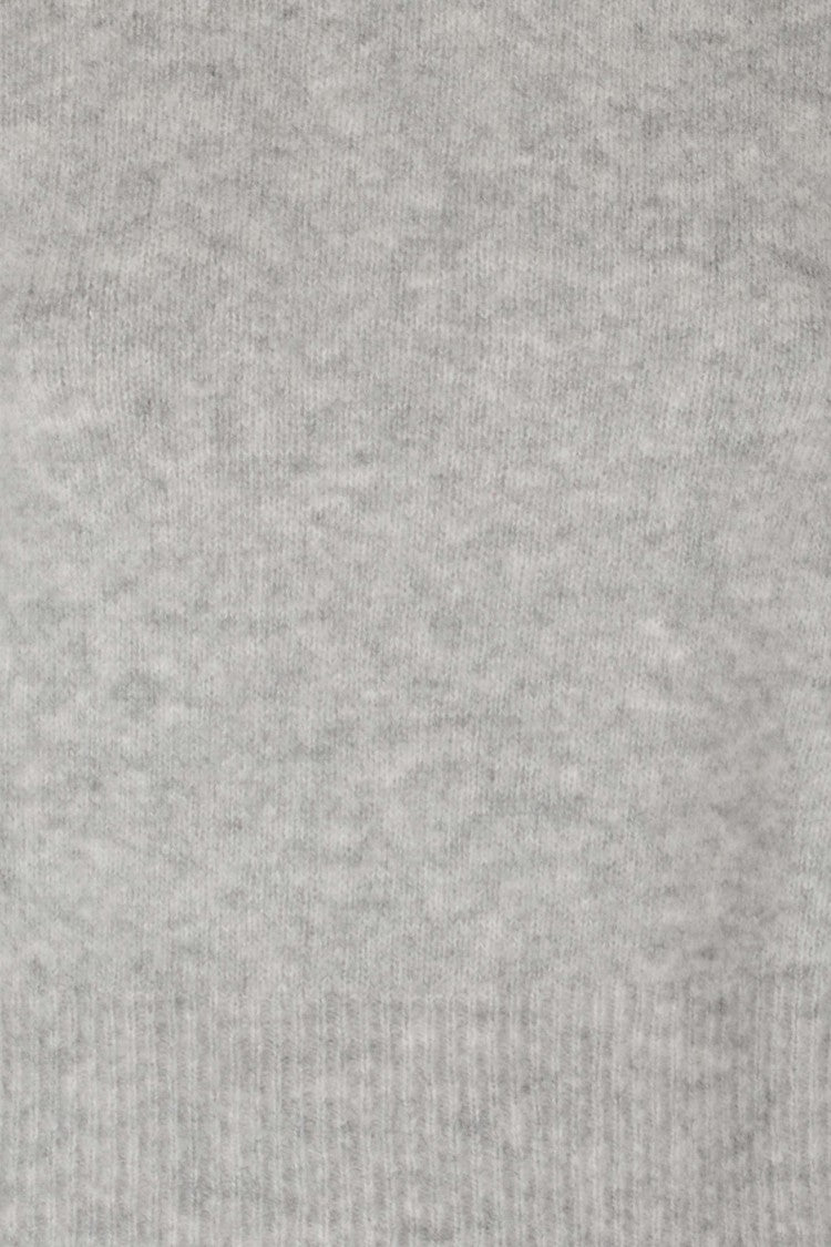 Roberto Collina Grey Cashmere-Silk Crewneck Short-Sleeve Sweater