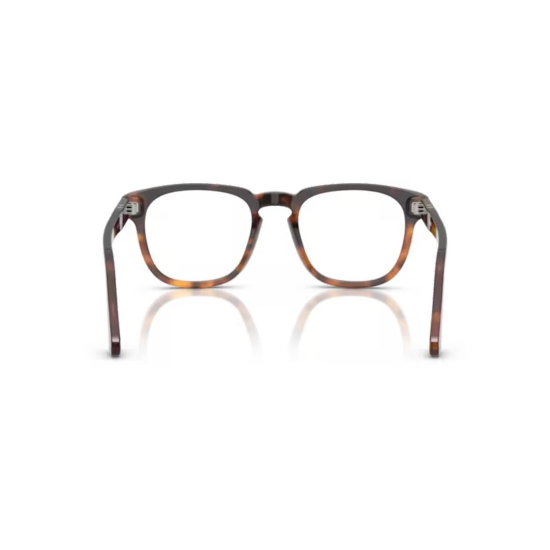 Persol 0Po3376v Tortoiseshell-Patterned Square Frame Eyeglasses With Keyhole Bridge