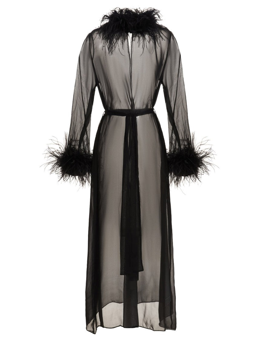 Oséree Feather Silk Dressing Gown