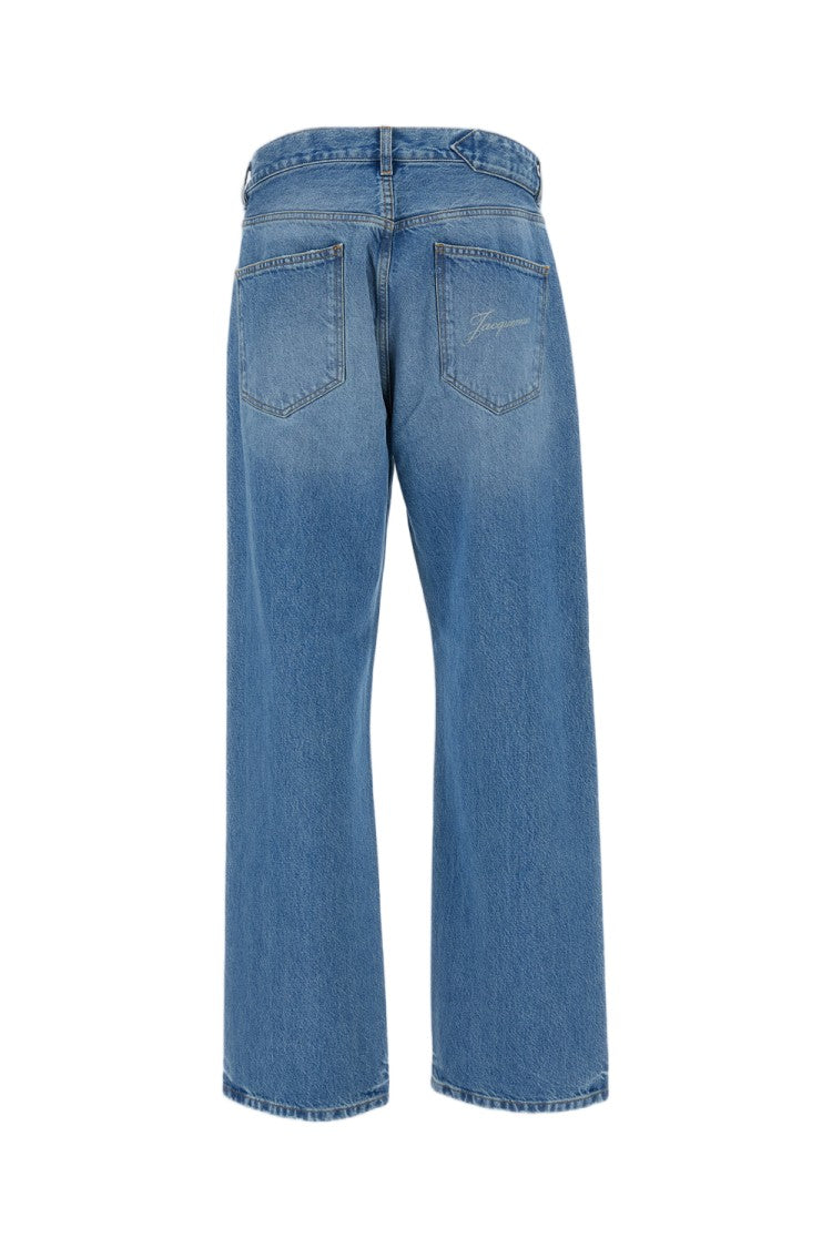 Jacquemus Blue Straight-Leg Washed Denim Jeans