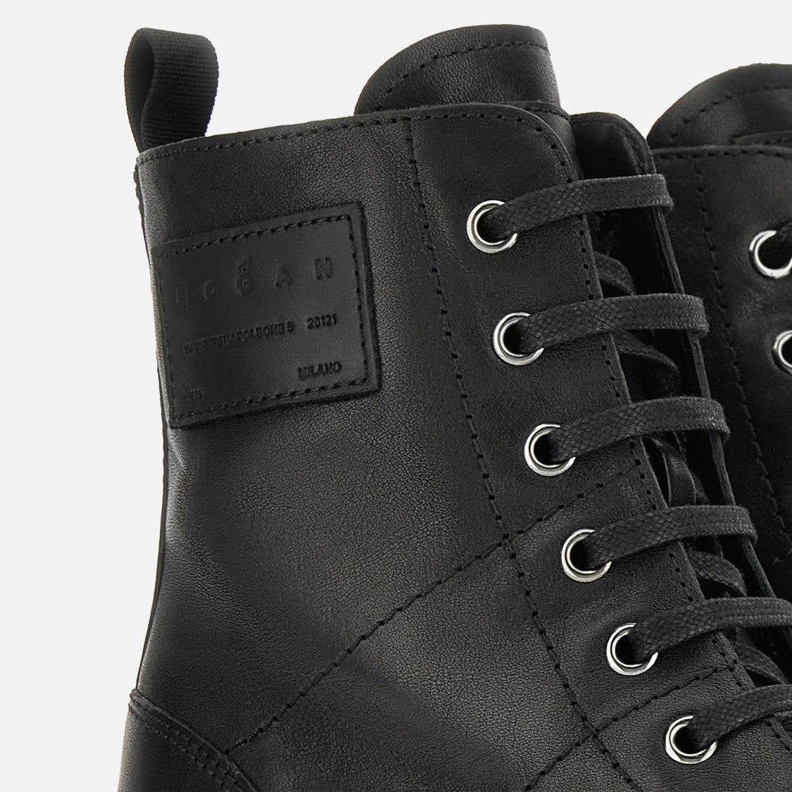 Hogan High Ankle Lace-Up Rugged-Sole Boots
