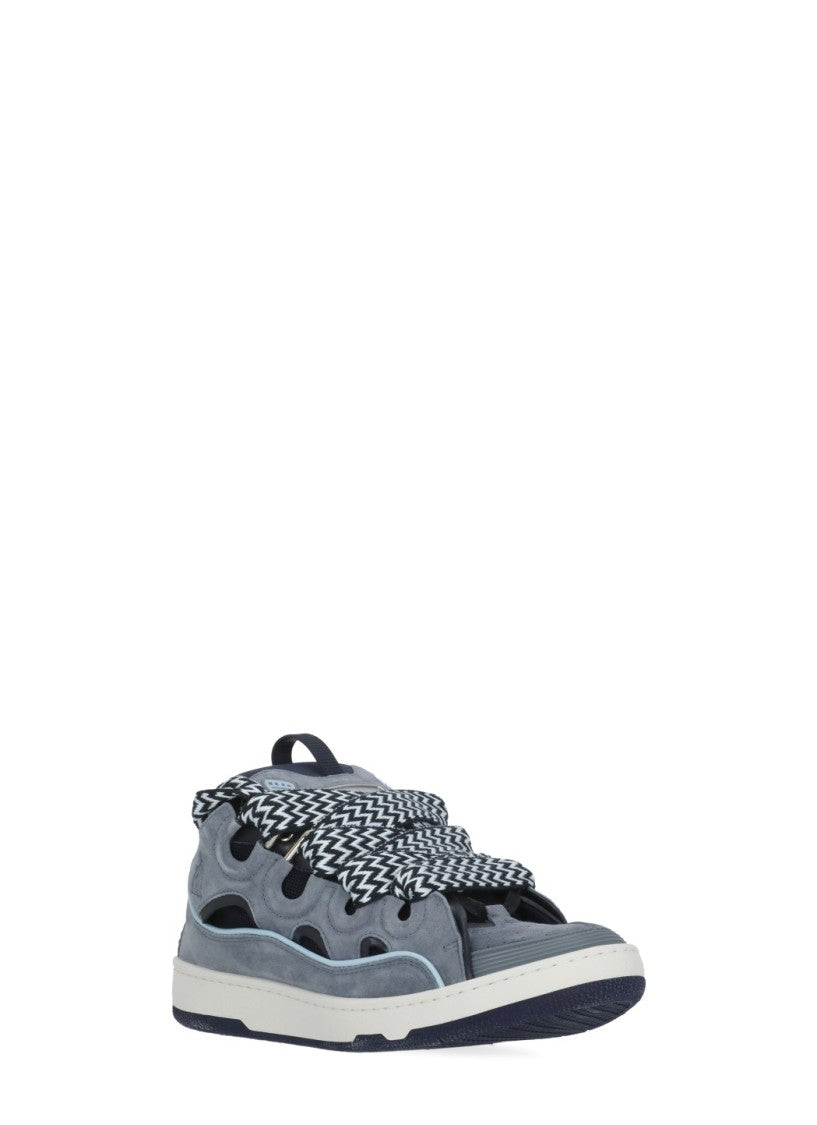 Lanvin Blue Curb Leather Sneakers