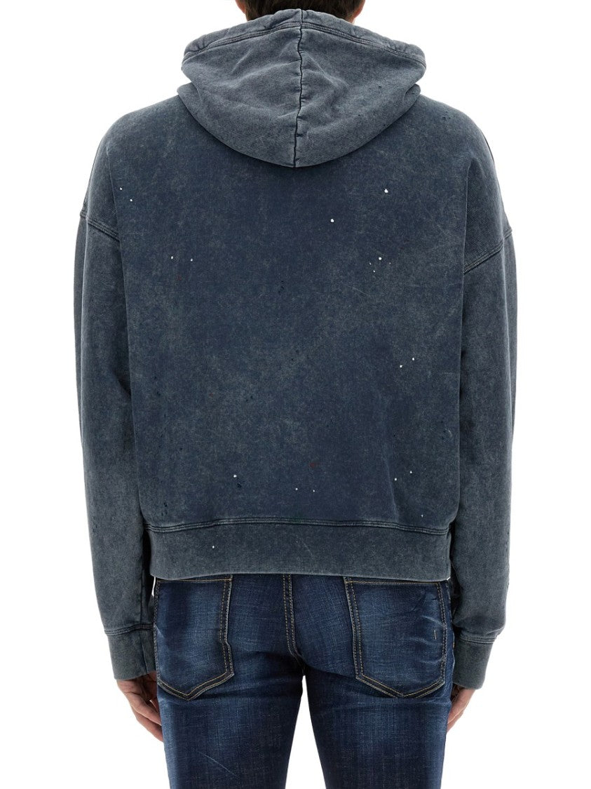 Dsquared2 Relaxed-Fit Grey Sweatshirt With Iconic Logo Print