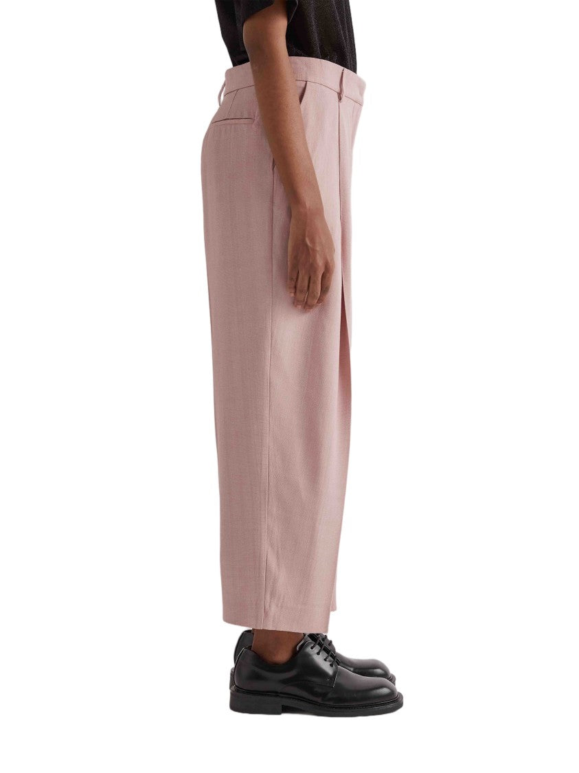 Meimeij Pink Pantalone High-Waisted Viscose Trousers