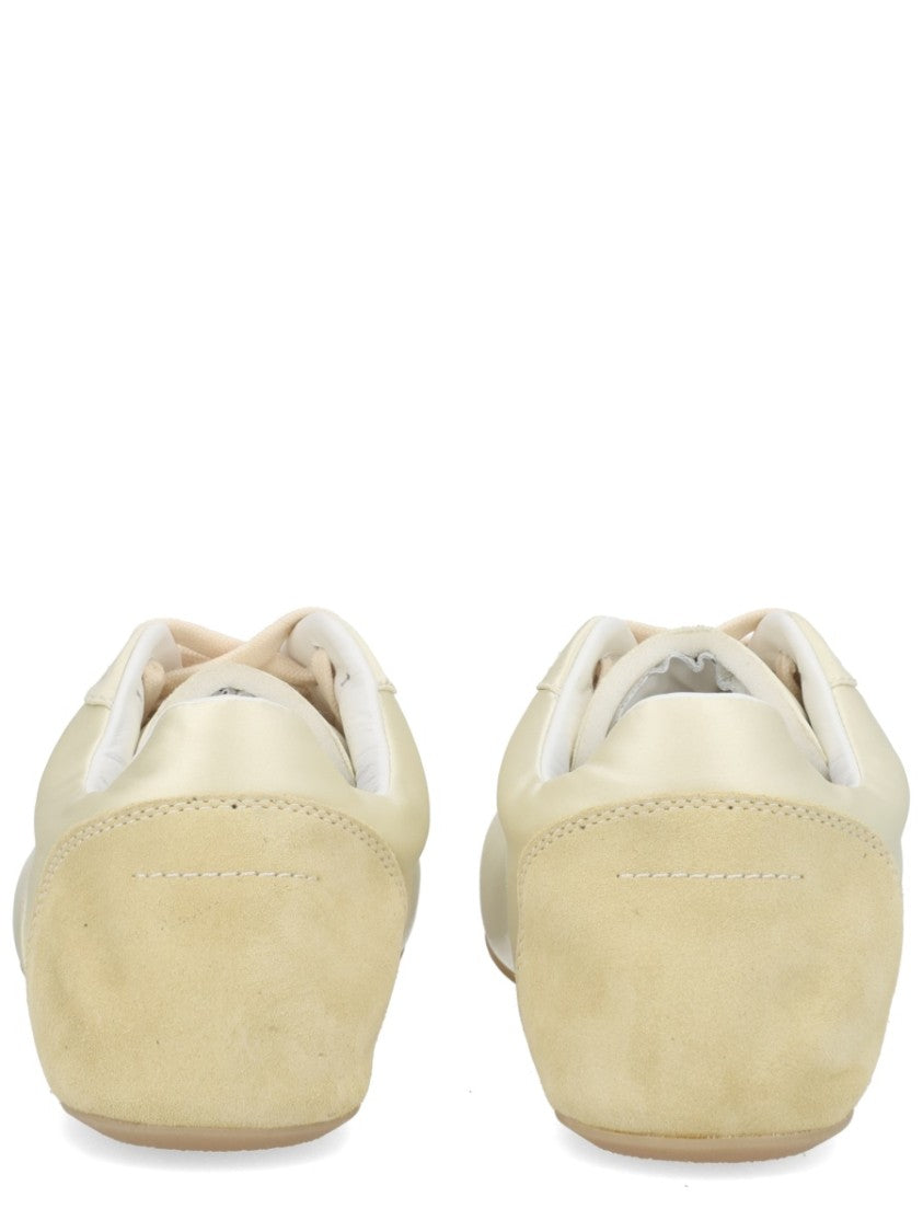 Mm6 By Maison Margiela Satin-Like Suede Heel Patch Sneakers