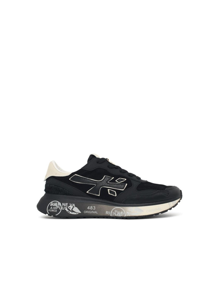 Premiata 'Lauryn' Black Suede Blend Sneakers