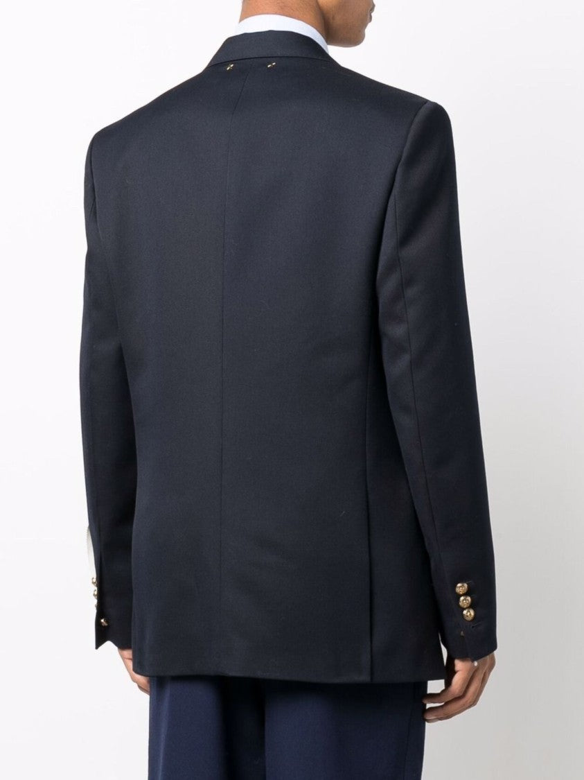 Golden Goose Navy Blue Peak Lapels Wool Blazer