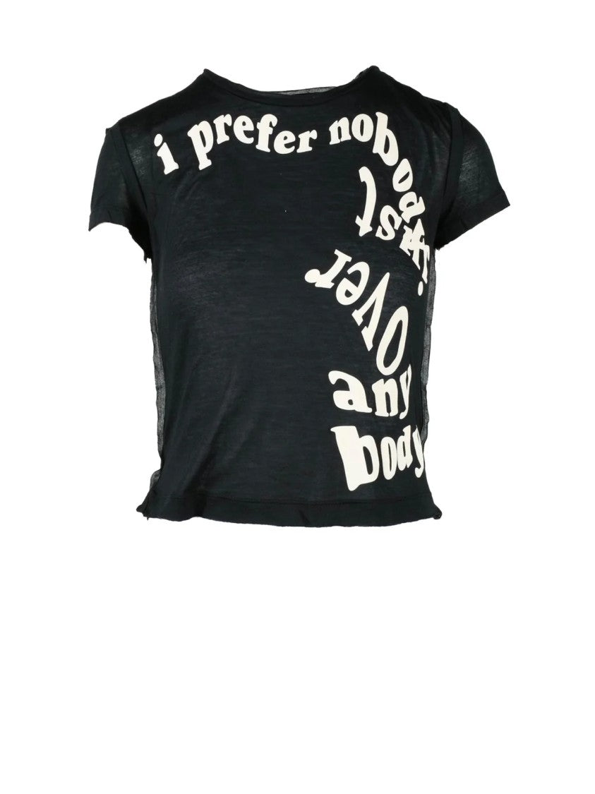 Diesel Black Cropped Modal-Cashmere Blend T-Shirt
