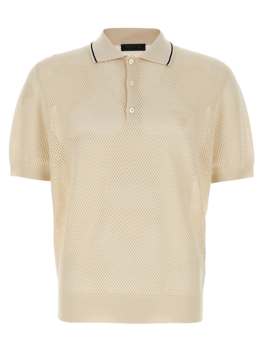 Prada Openwork Polo Shirt