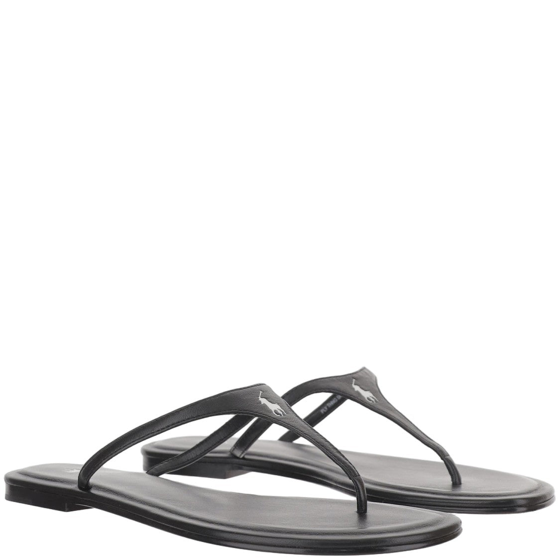 Polo Ralph Lauren Black Leather Thong Sandals