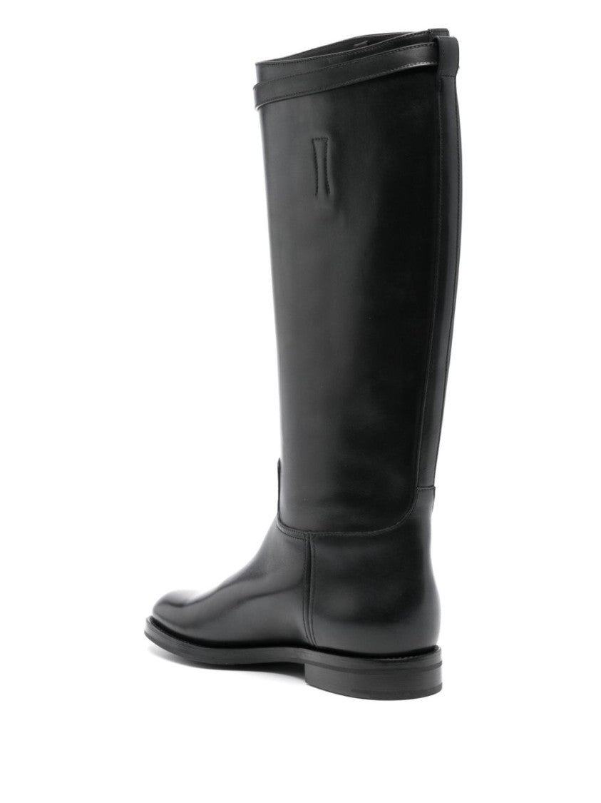 Church's Knee-High Leather Michelle Boot With Decorative Buckle