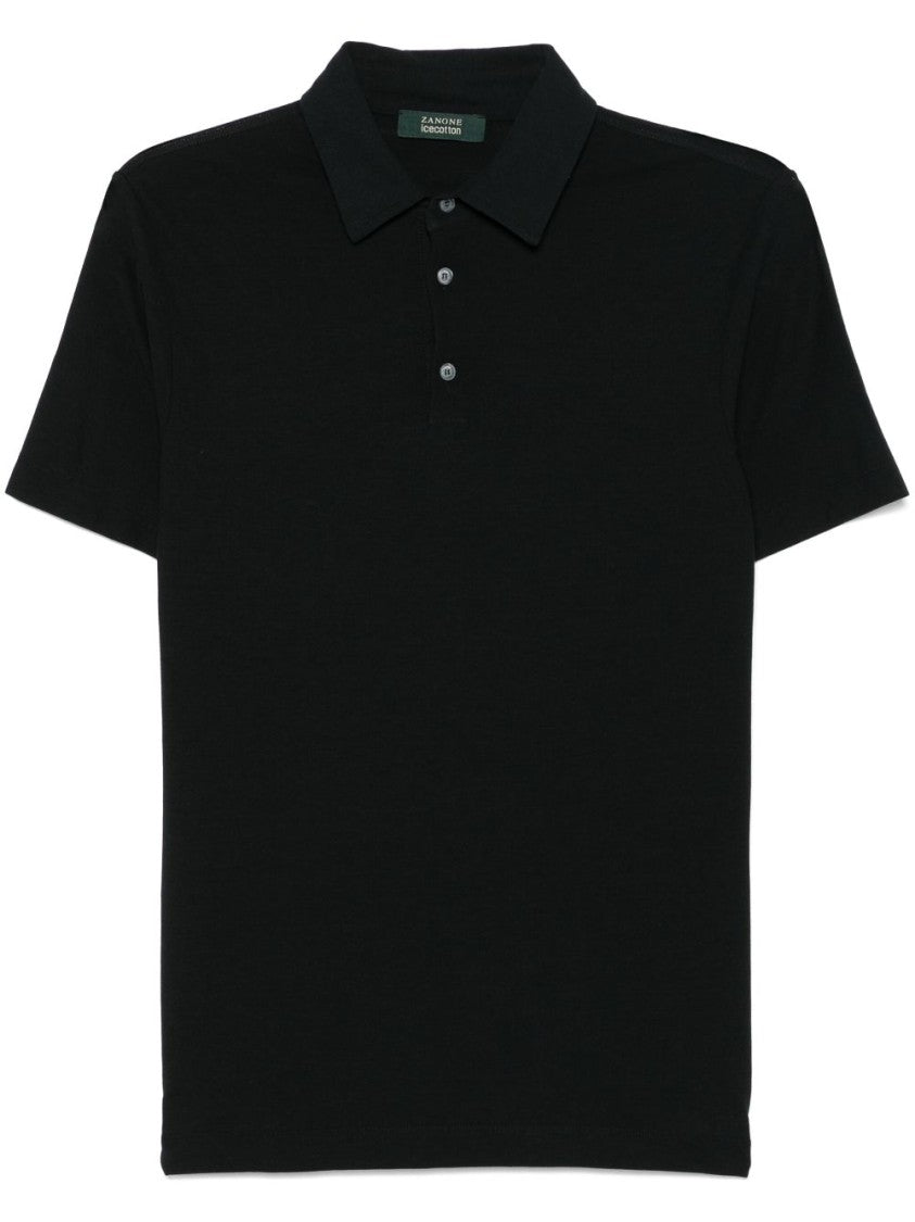 Zanone Classic Polo Shirt With Front Button Placket