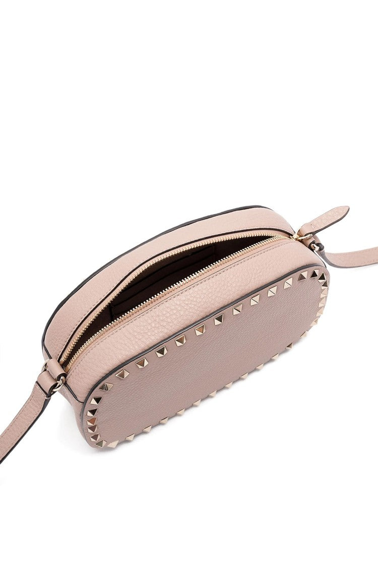 Valentino Garavani Pink Rockstud Trim Adjustable Strap Leather Shoulder Bag