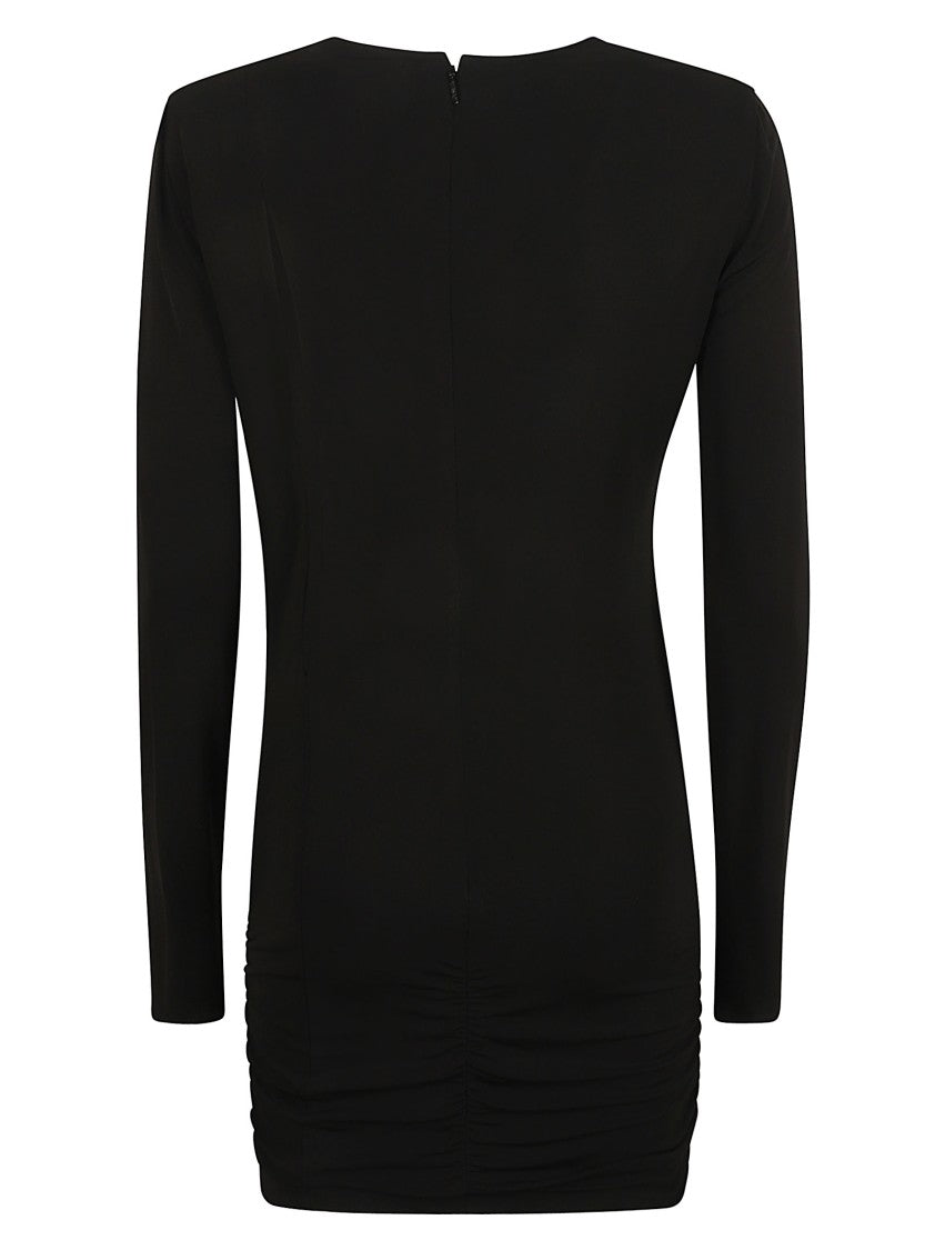 Versace Fitted Black Dress With Subtle Draping