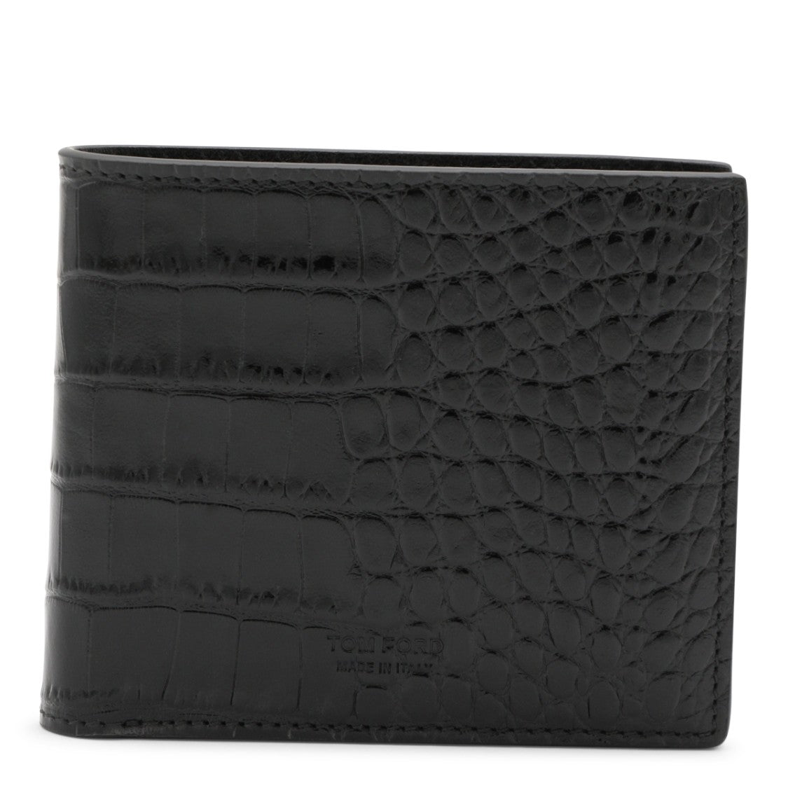 Tom Ford Textured Bifold Wallet With Gold Embossed Logo