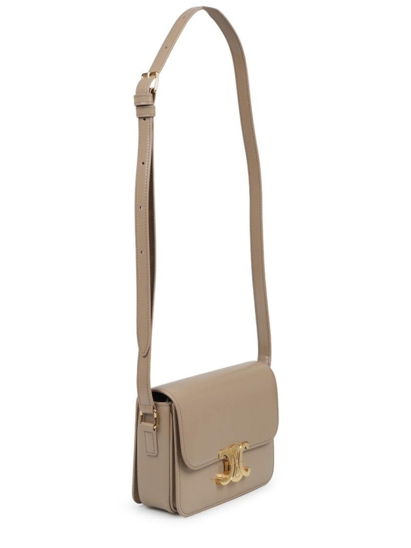 Celine Structured Calfskin Shoulder Bag With Gold-Tone Clasp