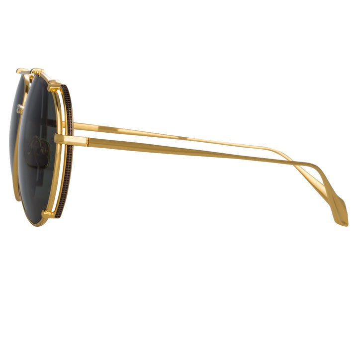Linda Farrow Newman Aviator Sunglasses In Y