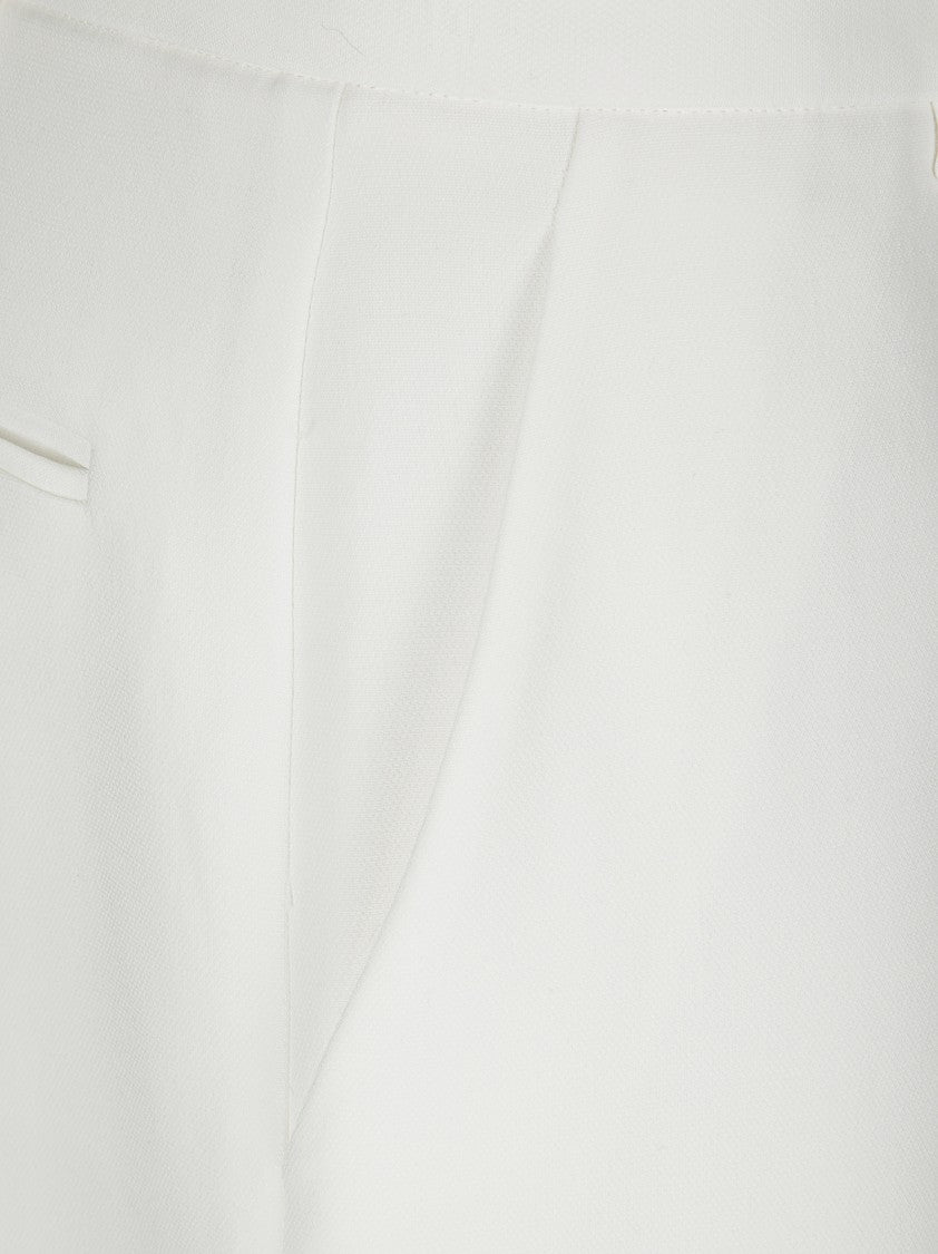 Khaite Classic Viscose Trousers With Hook And Zip Closure