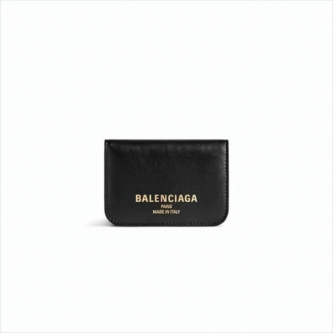 Balenciaga Compact Bifold Wallet In Smooth Calf Leather With Gold-Tone Logo