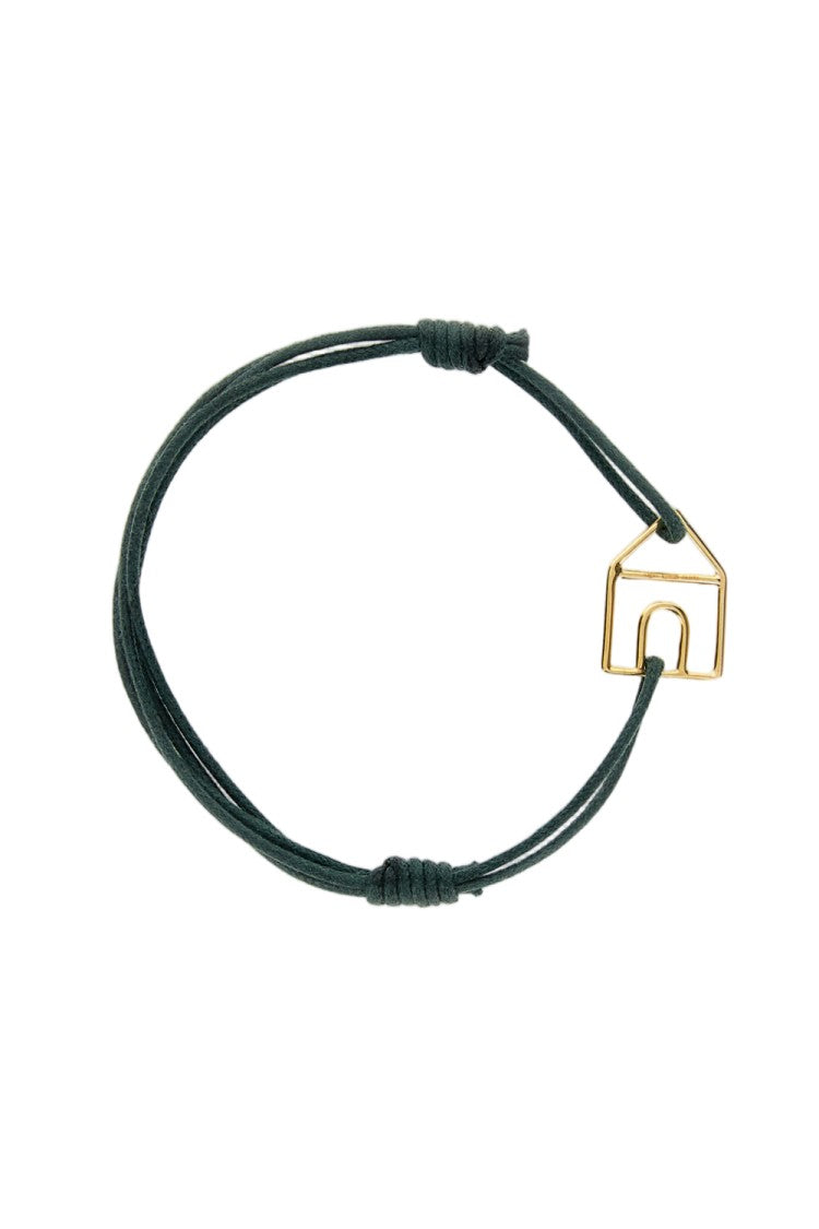 Aliita Green Casita Pura 9K Gold Drawstring Bracelet