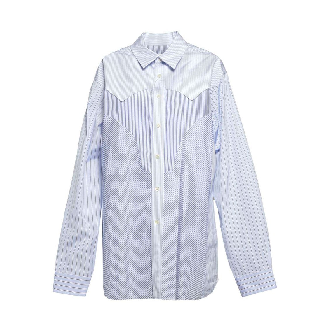 Maison Margiela Light Blue Cotton Shirt With Carré