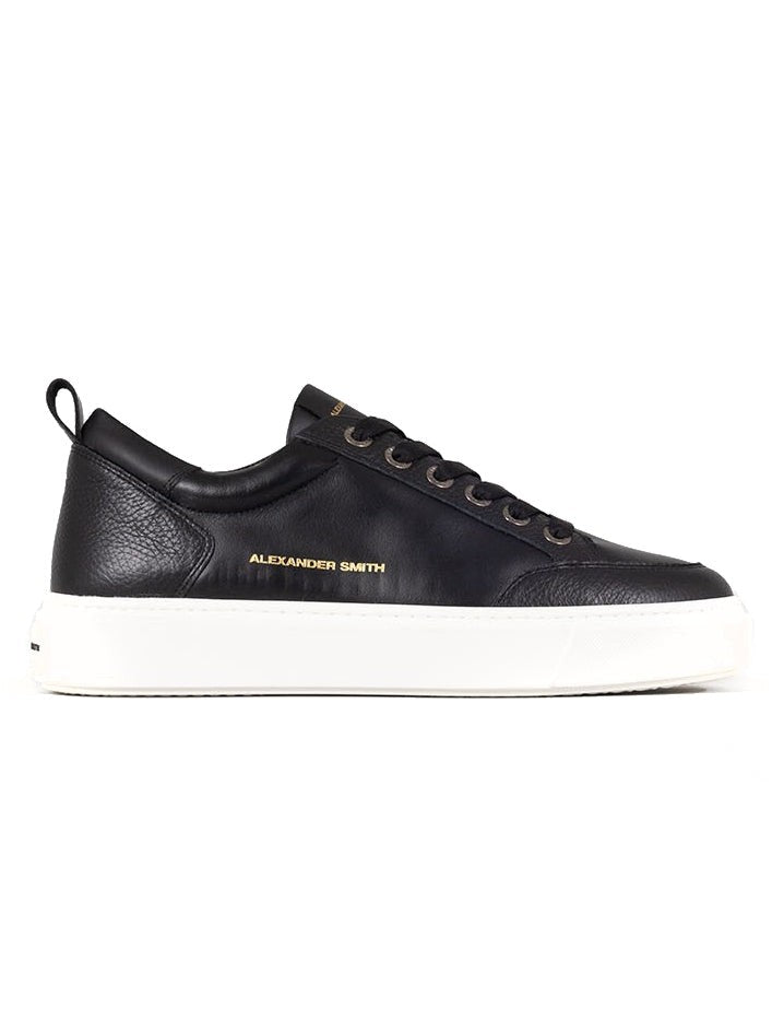 Alexander Smith Black Leather Casual Trainers