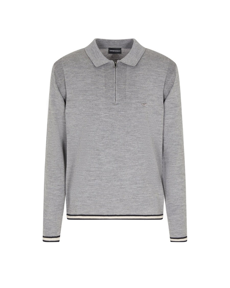 Emporio Armani Light Grey Slim Fit Pullover