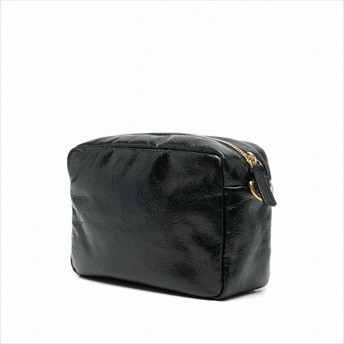 Balenciaga Compact Glossy Calf Leather Shoulder Bag With Double 'B' Logo