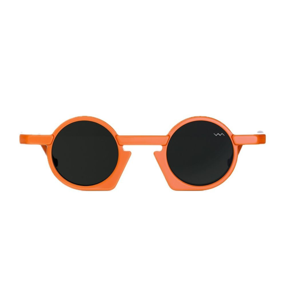 Vava Bl0043 Black Label Architectural Round Sunglasses In Glossy Orange Bio-Acetate