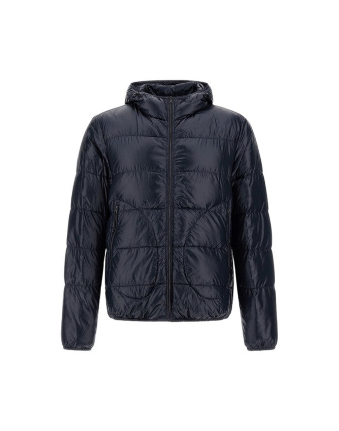 Herno Ultralight Blue Nylon Jacket With Quilted Design